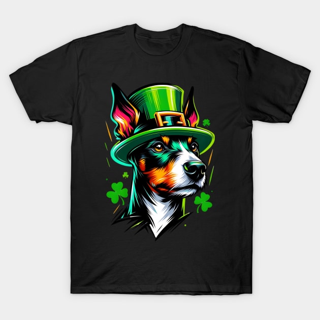 Manchester Terrier Celebrating Saint Patrick's Day T-Shirt by ArtRUs